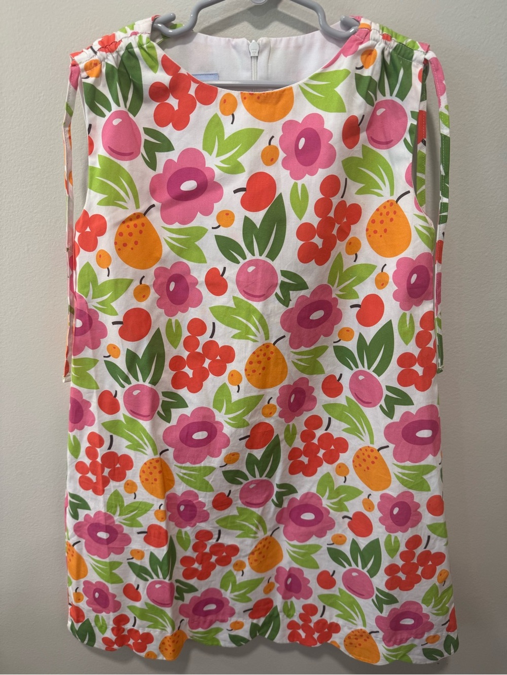 bella bliss White Shift Dress with Pink, Orange & Green Floral Print